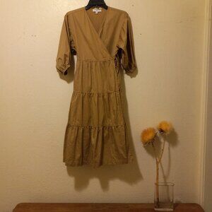 Cotton Tiered Maxi Wrap Dress Size S Cottagecore Prairiecore 70s Spring Capsule